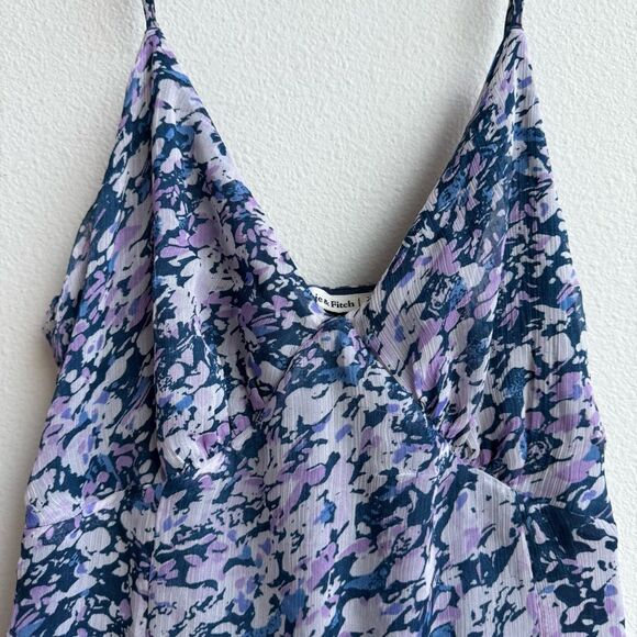 Abercrombie & Fitch Drop Waist Purple Ruffle Skirt Chiffon Mini Dress Size XS - Picture 4 of 7